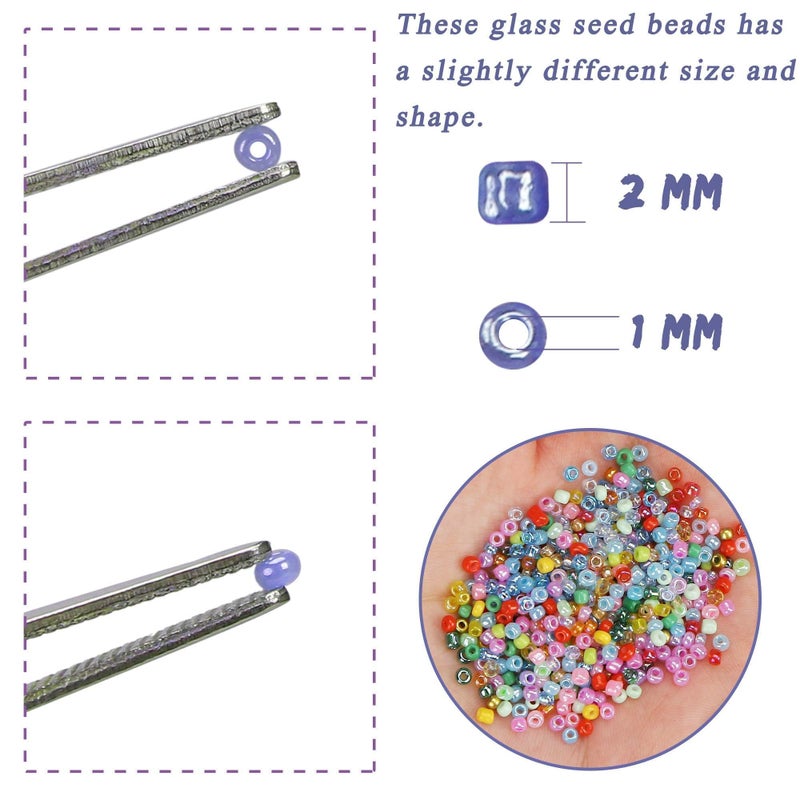 GREENTIME 22800pcs Glass Seed Beads for Bracelets Making Kit, Small Craft Beads 11/0 Waist Beads for DIY Bracelet Necklaces Craft Making Supplies (24 Colors) - Image 3